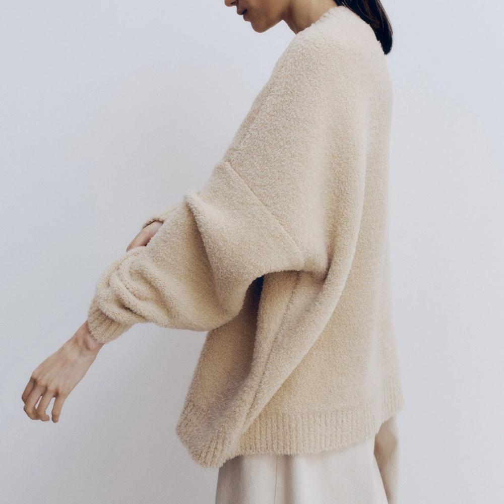 Cordera Shearling Sweater in Beige